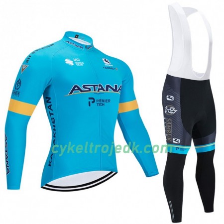 Cykeltøj Langærmet + Bib Cykelbukser 2020 Astana Pro Team N001